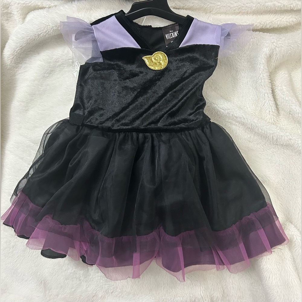 Halloween Costume Disney Villains Ursula Girls 3T/4T NWT Black/Purple/Gold Dress - Picture 5 of 8